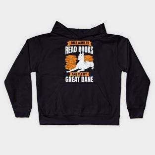 Great Dane German Mastiff Dog Reading Lover Gift Kids Hoodie